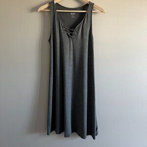 Mossimo | Knit Tank Dress Gray Lace Neck Detail | Casual Dress